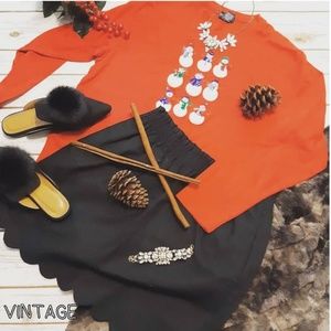 Christmas Holiday Embroidered Snowman Blouse Top